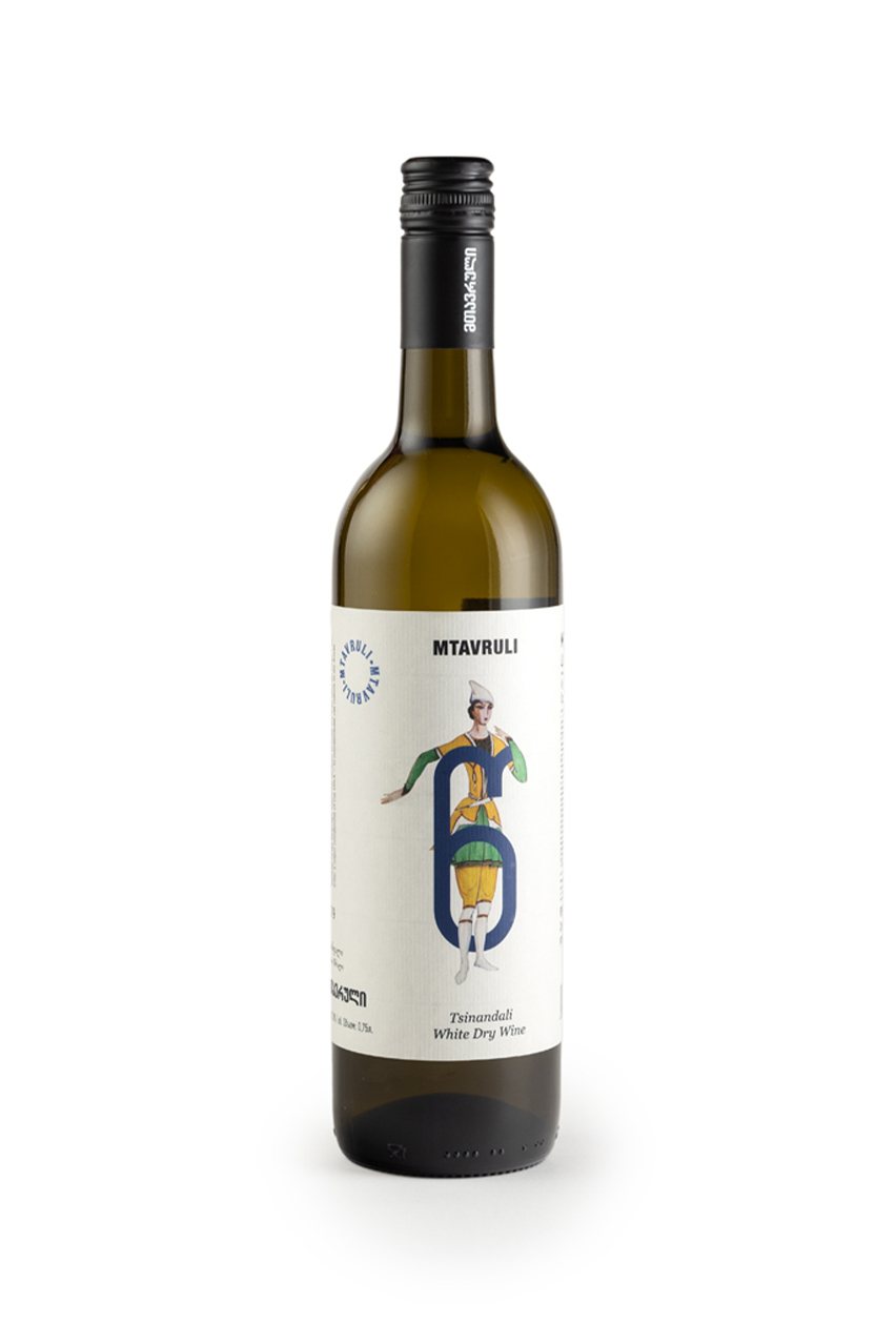 Вино Мтаврули Цинандали, белое, сухое, 0.75л